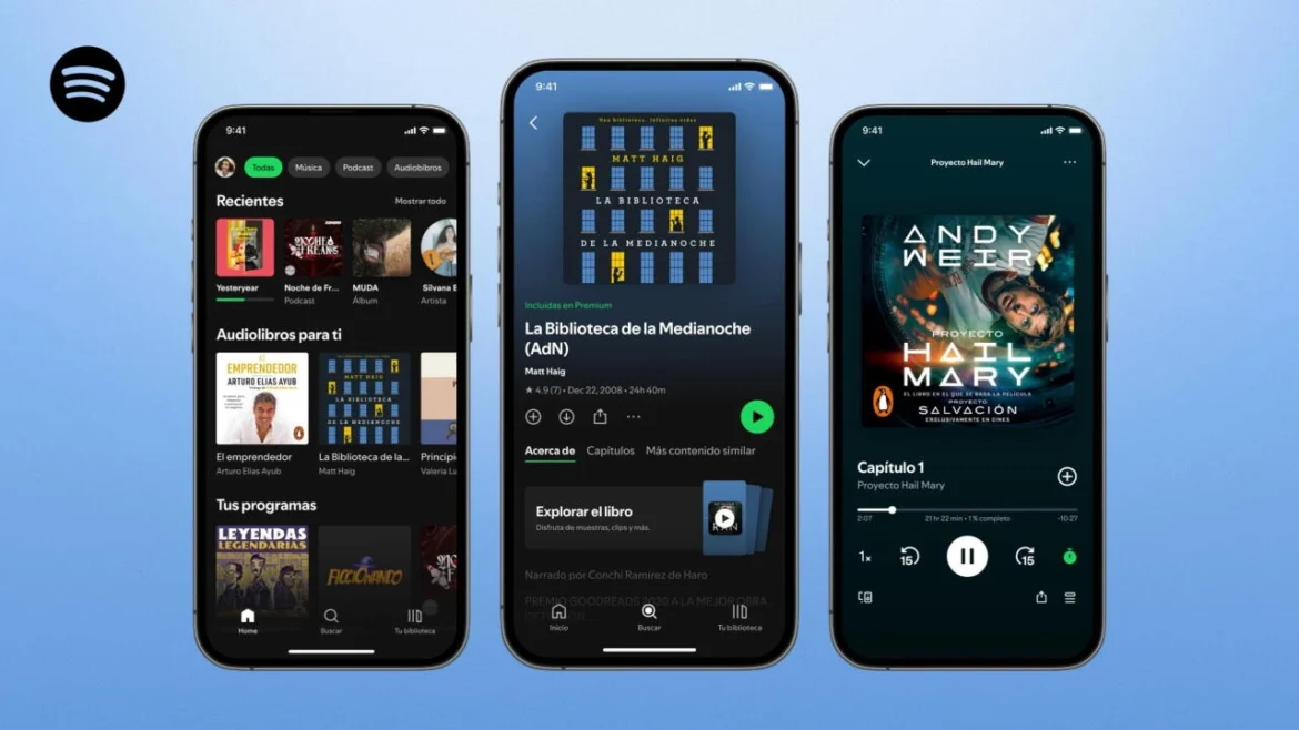 spotify audiolibros en méxico
